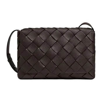 Bottega Veneta Calfskin Crossbody Bag Men's Dark Brown