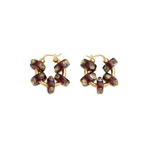 Bottega Veneta Glass Earrings Women's Burnt Orange/Gray White
