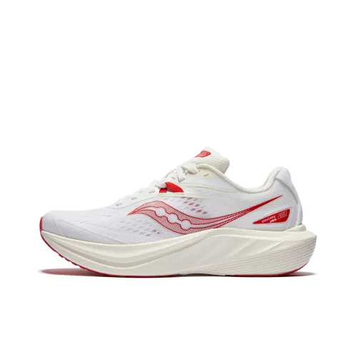 Saucony Low Top Running Shoes Unisex White Red