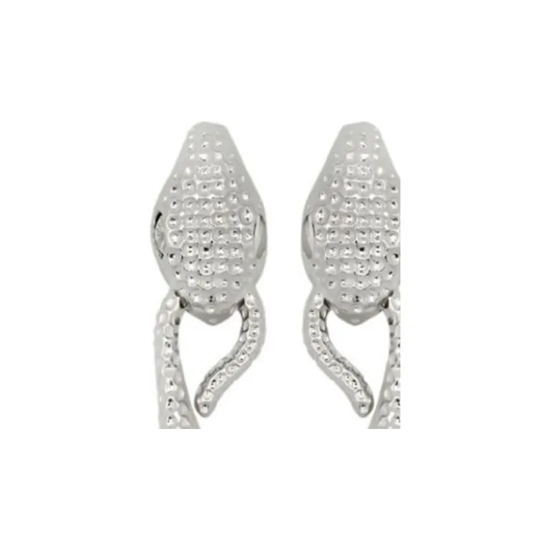 Oscar De La Renta Snake Pearl Drop Clip on Earrings-1