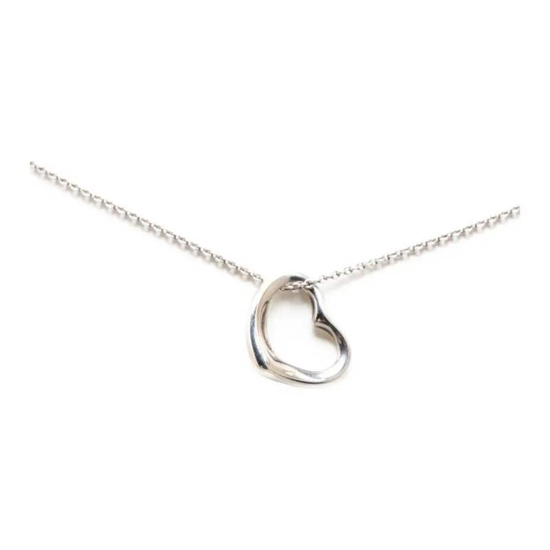 TIFFANY & CO. 2000 2023 Sterling Silver Elsa Peretti Open Heart Pendant Necklace-0