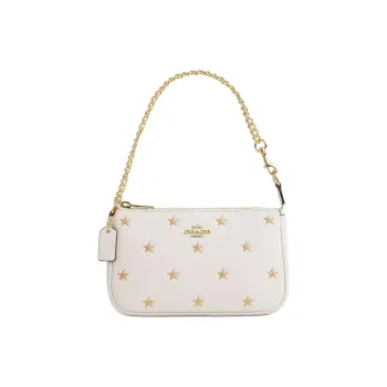 COACH Nolita Cow Leather One Shoulder Handbag Small Size Women's Chalk White Mixed Color