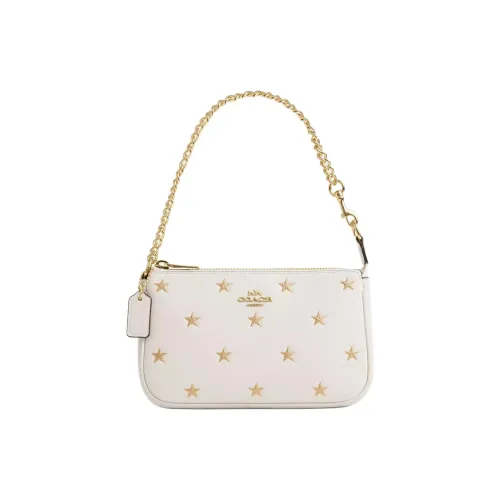 COACH Nolita Cow Leather One Shoulder Handbag Small Size Women's Chalk White Mixed Color
