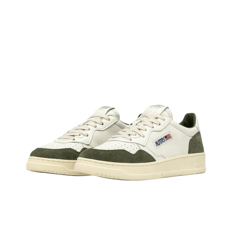 AUTRY BASKETS MEDALIST Slip Resistant Low Top Skateboard Shoes Men's White Green-2