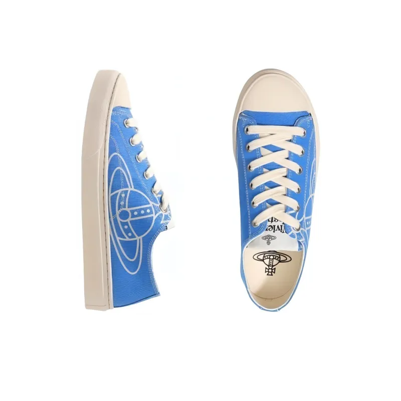Vivienne Westwood Low Top Skateboard Shoes Women's Blue-3