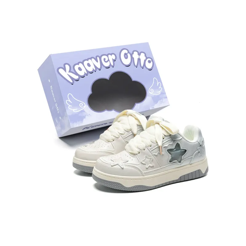 KAAVER OTTO Skateboard Shoes Women's Low Top White-49