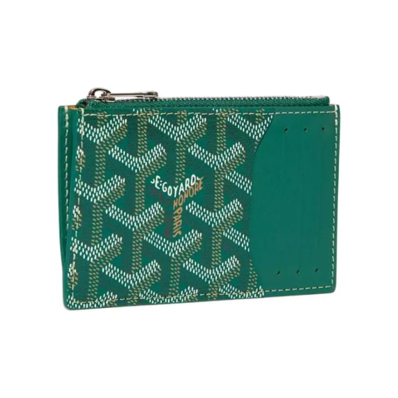 GOYARD Canvas Card Holder Unisex Green-1