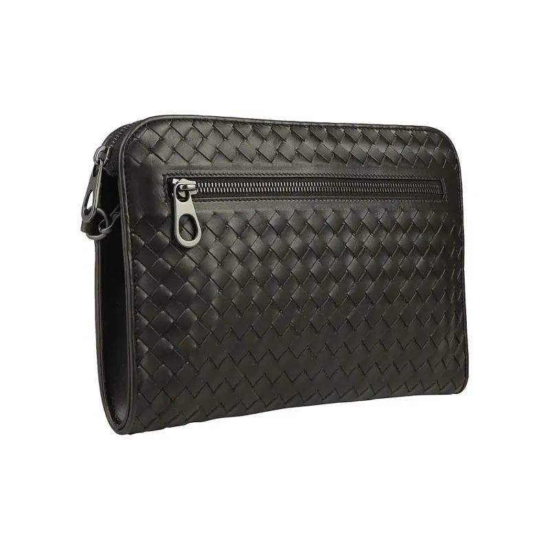 Bottega Veneta Calfskin Clutch Men's Brown-1