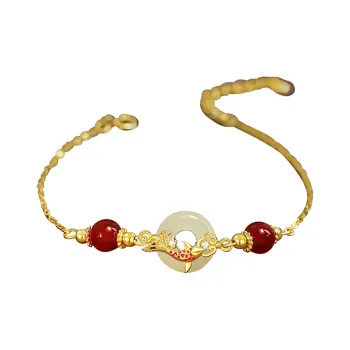 VANA Hetian Jade Bracelets Pale Greenish White Jade Women's