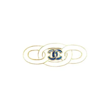 CHANEL Gold-Plated Enamel Brooches Women's White