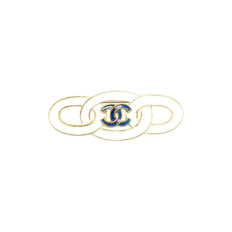 CHANEL Gold-Plated Enamel Brooches Women's White-0