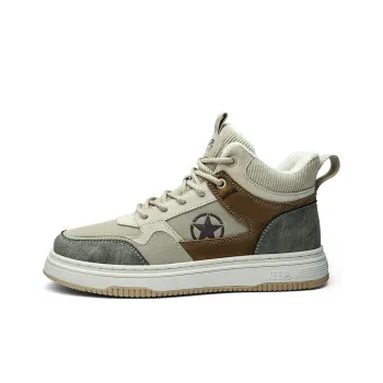 JEEP SPIRIT Skateboard Shoes Men High Top Sandstone/Natural Deer