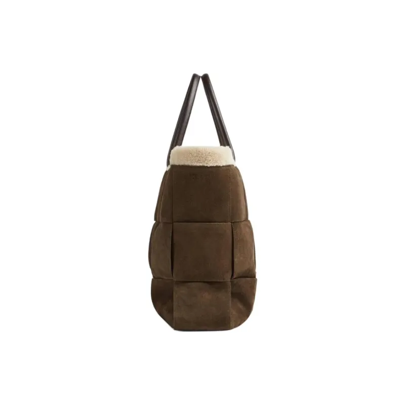 Bottega Veneta Suede Tote Bag Shopping Bag Handbag Large Size Men's Dark Brown-1