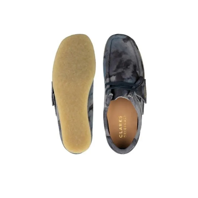Clarks Wallabee Anti Slip Wear Resistant Low Top Casual Shoes Women's Blue-4