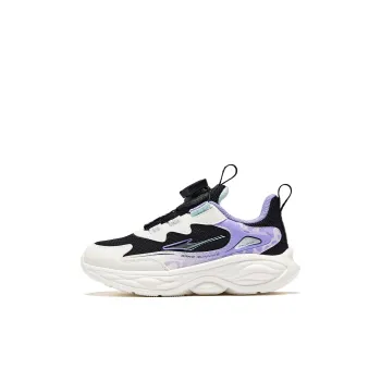 ERKE KIDS Slip Resistant Cushioning Wear Resistant Low Top Kids' Running Shoes Jet Black/Pop Purple Kids'