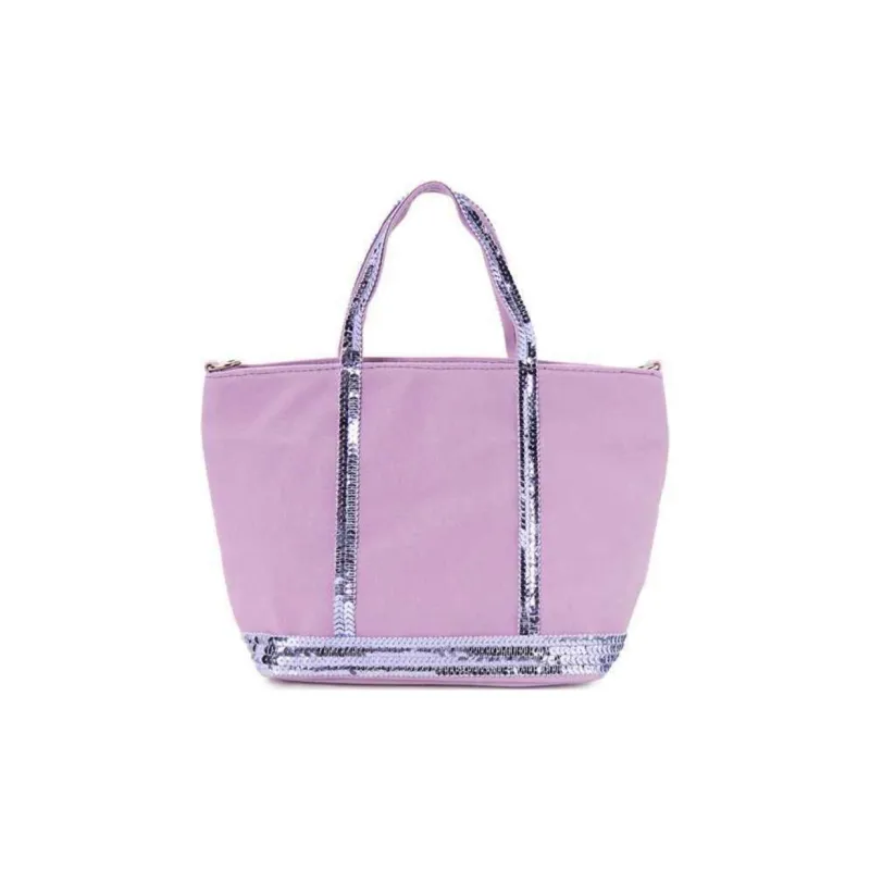 Vanessa Bruno Cotton Tote Bag, Shopping Bag, Crossbody Bag, One Shoulder Handbag Women's Purple-2
