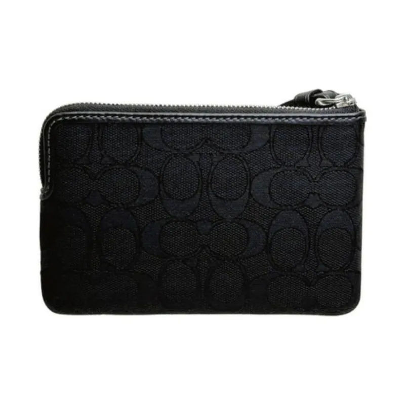 COACH Cow Leather Wrist Bag Clutch Trumpets Women's Black-2