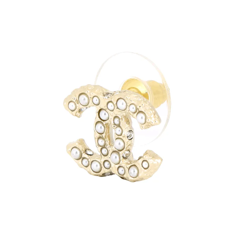 CHANEL 2000s Cc Faux pearl Earrings-1