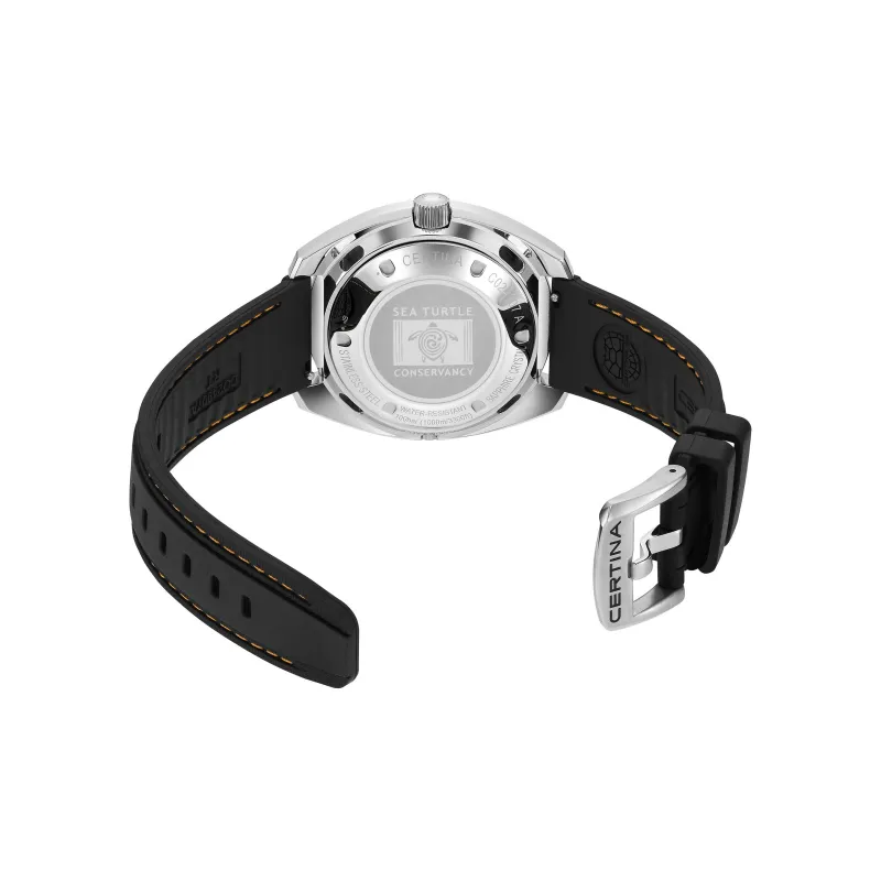 CERTINA Automatic Mechanical Movement Men's Watches Watch 43.5mm Green Dial Stainless Steel Case Rubber Strap-2