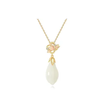 WEITIANXUAN Hetian Jade Necklaces White Jade/Pale Greenish White Jade Unisex