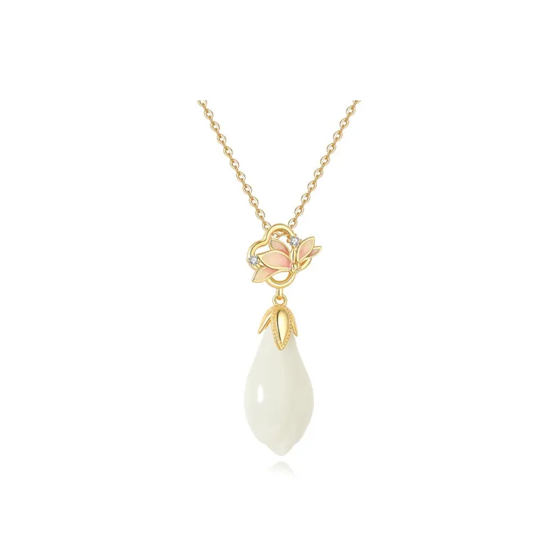 WEITIANXUAN Hetian Jade Necklaces White Jade/Pale Greenish White Jade Unisex-0