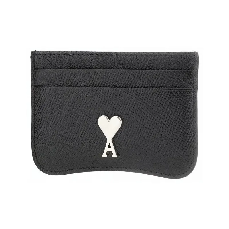 AMIPARIS Cow Leather Card Holder Regular Unisex Black-3
