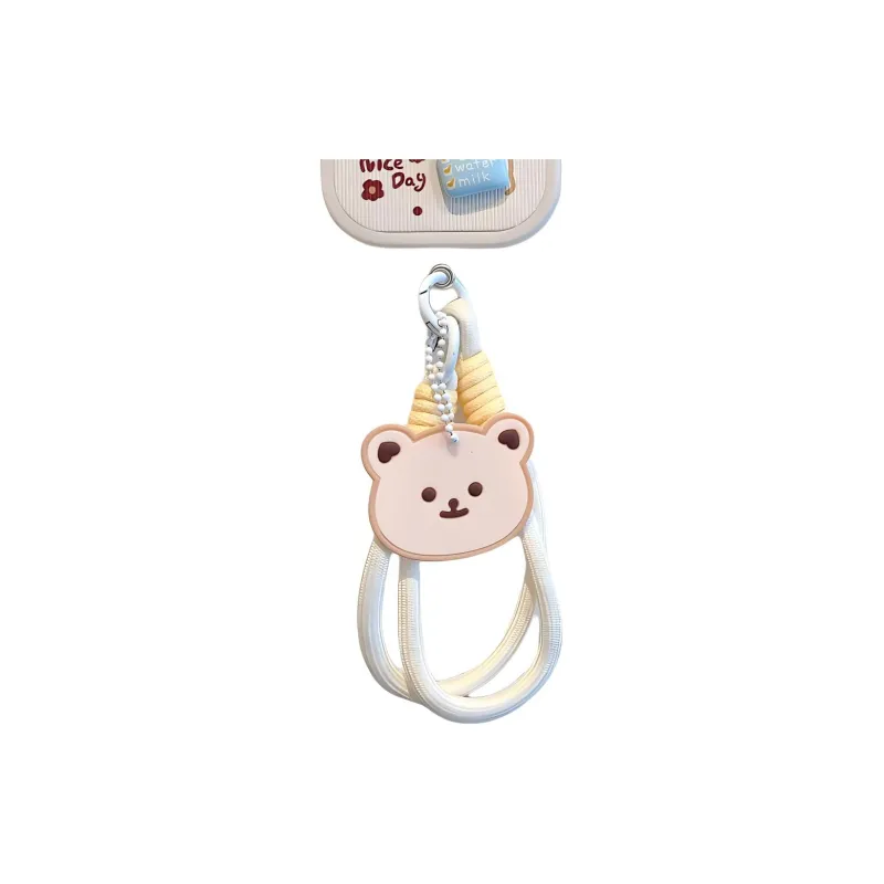 Sopi TPU Material Bear Cheese Pull Rope Phone Cases Compatible With IPhone 16/15 Pro Max/Apple 13/14 Pro Max/12-1