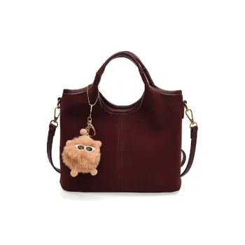 GOX PU Handbag, Shoulder Bag, Crossbody Bag Regular Women's Fuchsia/Brown