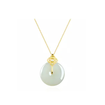 Double Happiness Gift Hetian Jade Necklaces White Jade Women's