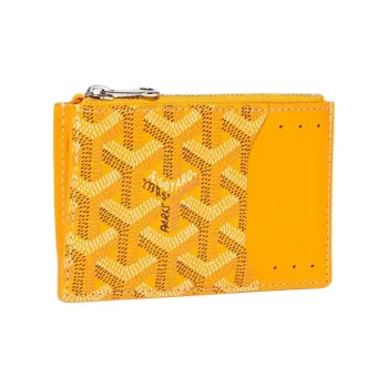 GOYARD Canvas With Calfskin Card Holder Women's Yellow