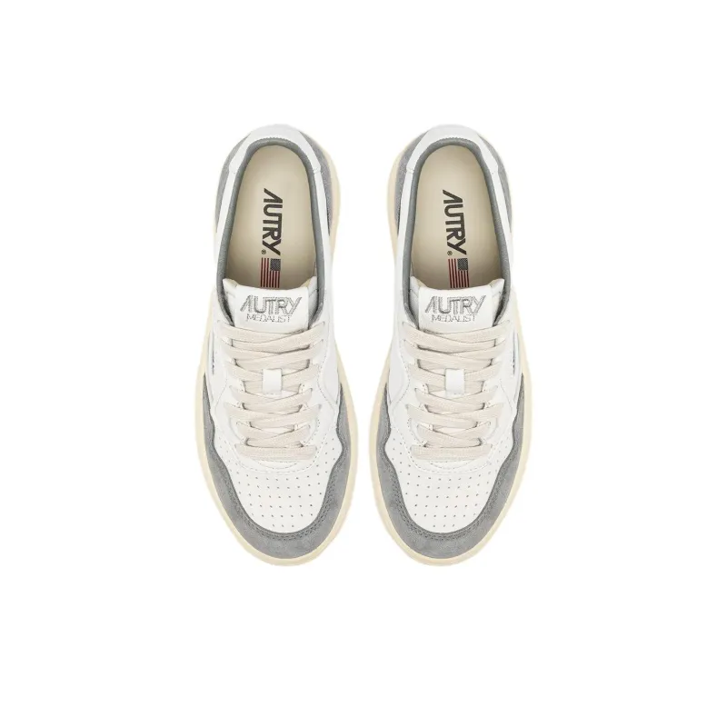 AUTRY Medalist Anti Slip Wear Resistant Low Top Skateboard Shoes Women's White Gray-3