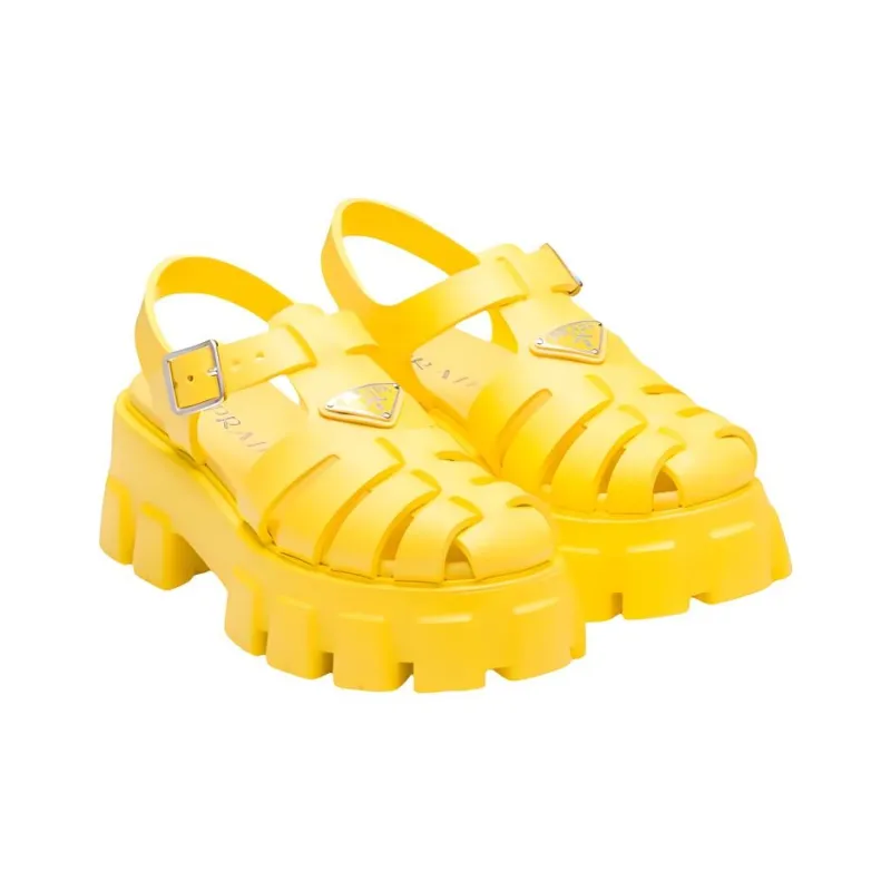 PRADA Roman Sandals Women's Sunlight Yellow-2
