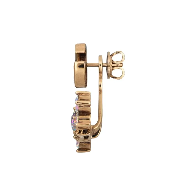 GUCCI Metal Crystal Earrings Women's Gold-1