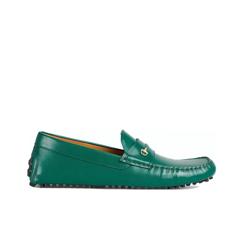 GUCCI Driver Loafer 'Horsebit Green'-1