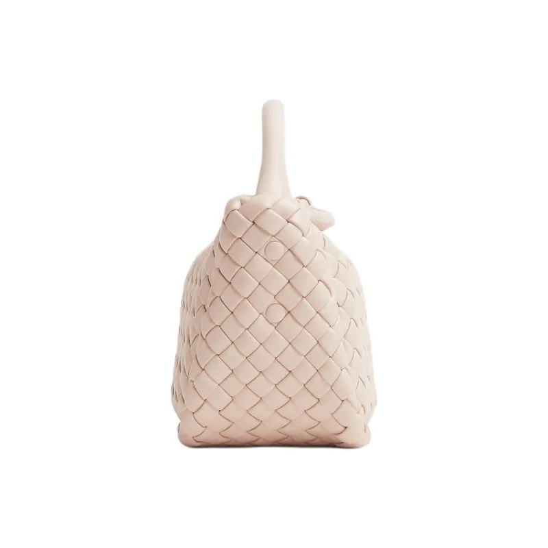 Bottega Veneta Sheepskin Shoulder Bag Crossbody Bag Handbag Small Size Women's Carved White-1
