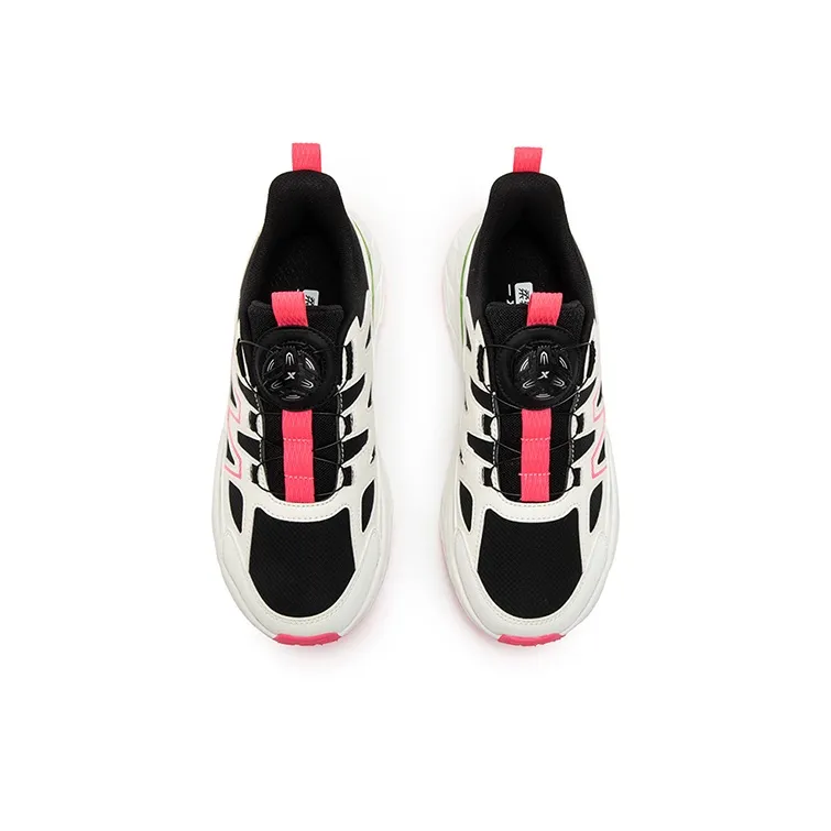 XTEP Anti Slip Wear Resistant Low Top Kids' Running Shoes Black Sail White Rose Pink Kids'-3