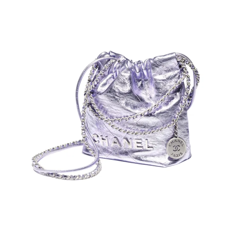 CHANEL Calfskin One Shoulder Handbag Mini Women's Purple-1