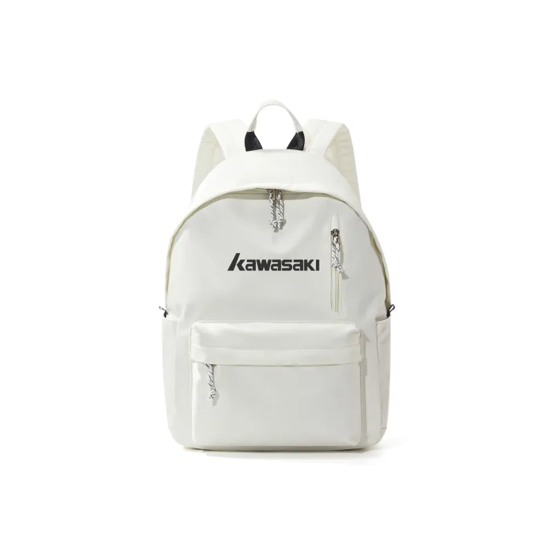 Kawasaki Fabric Backpack Laptop Bag Regular Unisex Black/White-5