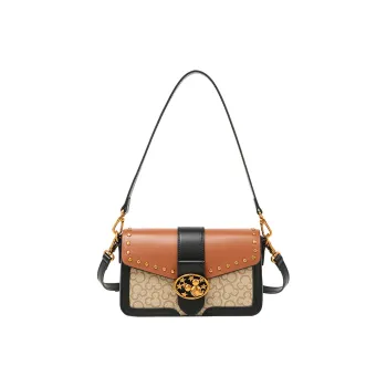 Disney Mickey Series PVC Small Square Bag Shoulder Bag Medium Size Women's Coffee