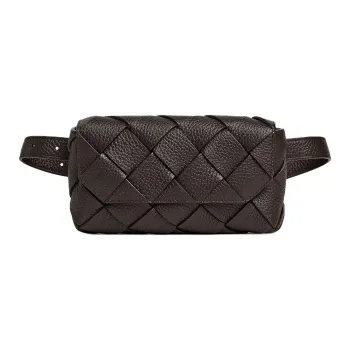 Bottega Veneta Calfskin Fanny Pack Men's Dark Brown