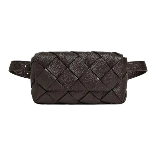 Bottega Veneta Calfskin Fanny Pack Men's Dark Brown