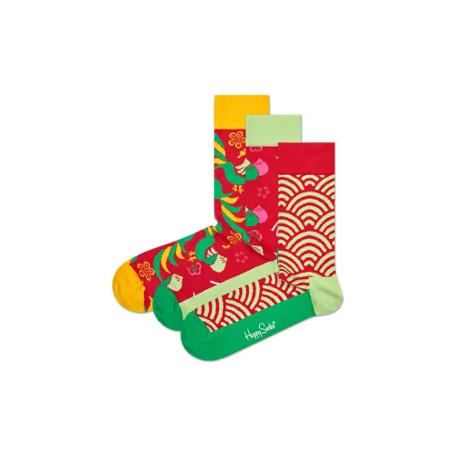 Happy Socks Mid-Calf Socks Men's 3 Pack Smell The Chickens And Dance