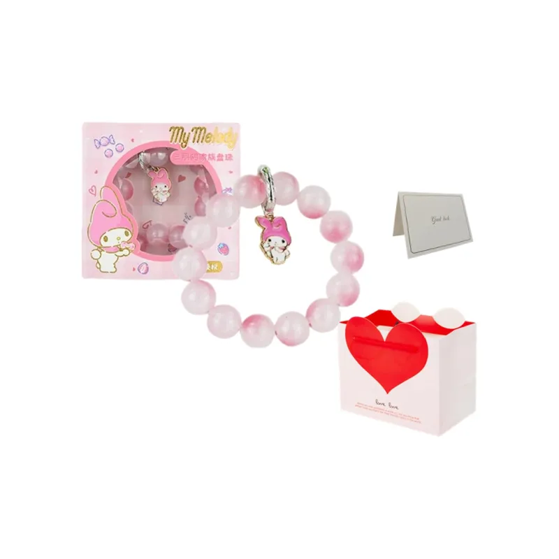 Sanrio Cinnamoroll Kuromi Pompompurin My Melody, Purple Crystal Cute Versatile Beaded Bracelet, Beaded Jewelry Lanyards-1