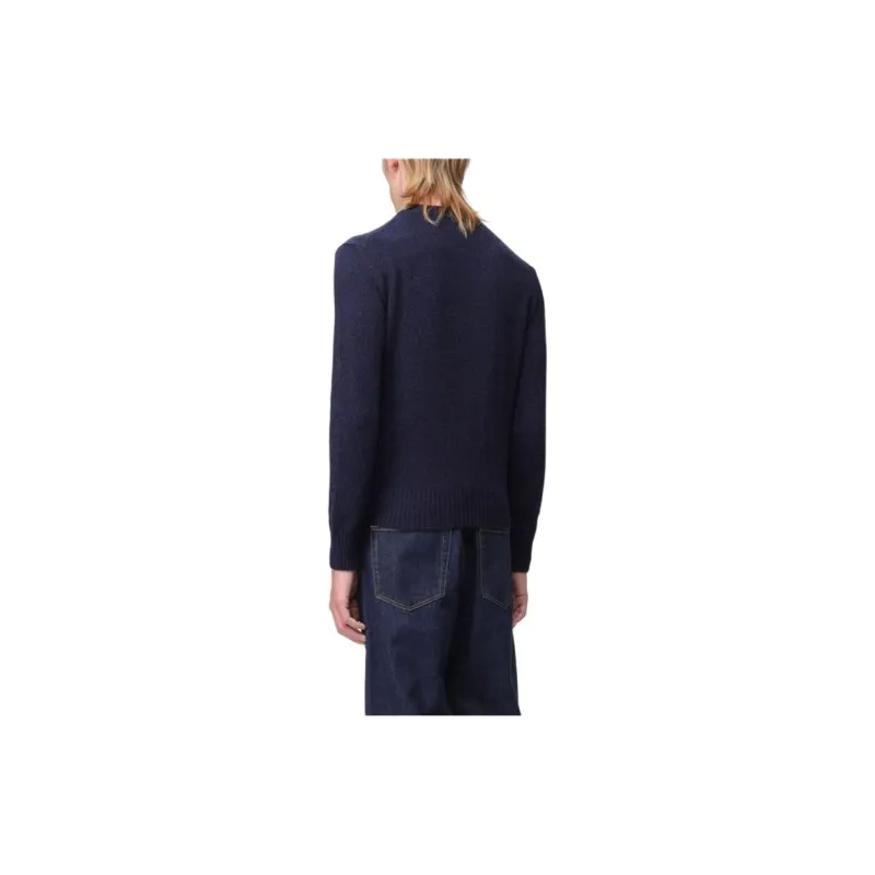 Ami Paris Logo Embroidered Knitted Jumper-4
