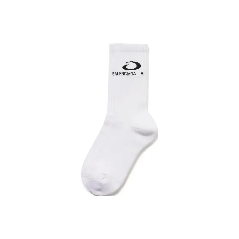 Balenciaga Loop Sports Icon Socks 'White/Black'-0