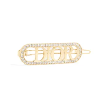 DIOR Metal, Faux Crystal Hair Clips Women's Gold