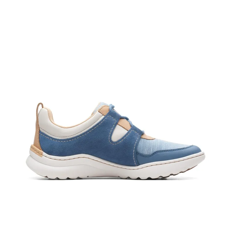 Clarks Teagan Lace Low-Top Casual Shoes Women's Blue-1