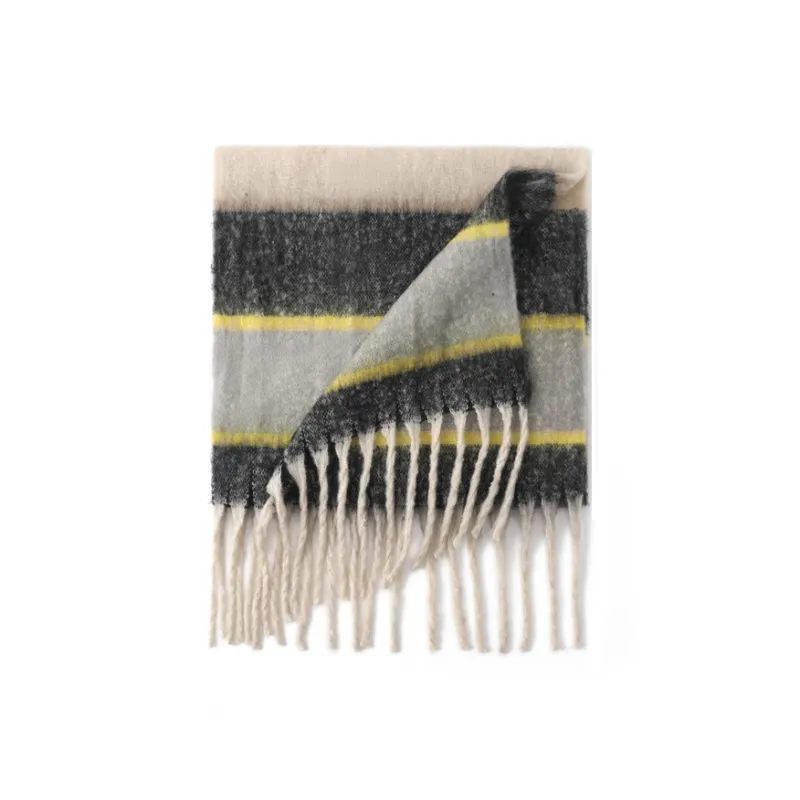 FREE RABBITⅡ Fall And Winter Advanced Versatile Brightening Warm Fringe Scarf Unisex-3
