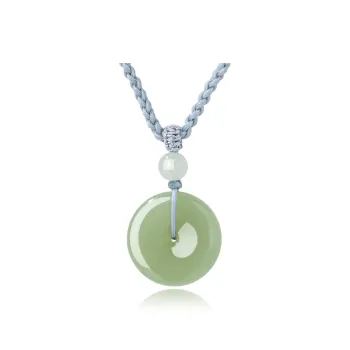 Lao Feng Xiang Hetian Jade Necklaces Green Jade Women's