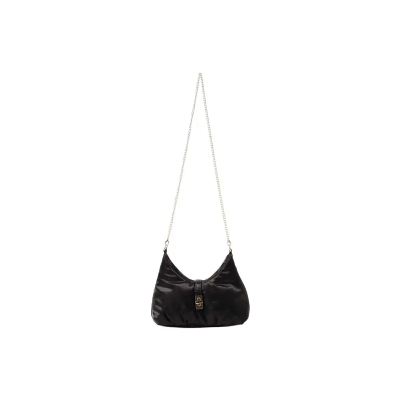 Beams Polyester One Shoulder Handbag Women's Black/Gold-1